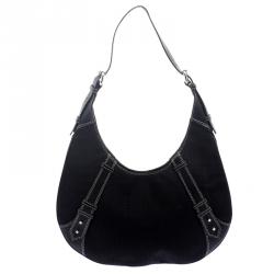Pre Owned Givenchy Black Canvas Signature Hobo