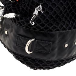 Pre Owned Givenchy Black Mesh and Canvas Pumpkin Bucket Bag