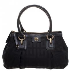 Givenchy Black Canvas and Leather Signature Double Zip Satchel