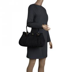 Givenchy Black Canvas and Leather Signature Double Zip Satchel
