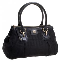 Givenchy Black Canvas and Leather Signature Double Zip Satchel
