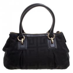 Givenchy Black Canvas and Leather Signature Double Zip Satchel