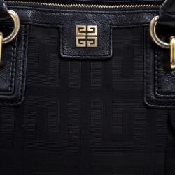 Givenchy Black Canvas and Leather Signature Double Zip Satchel