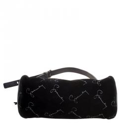 Pre Owned Givenchy Black Suede Barrel Clutch