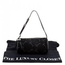 Pre Owned Givenchy Black Suede Barrel Clutch