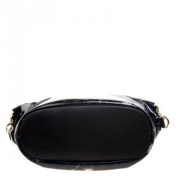 Pre Owned Givenchy Black Panther Print Patent Leather Medium Nightingale Tote