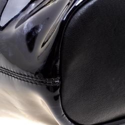 Pre Owned Givenchy Black Panther Print Patent Leather Medium Nightingale Tote