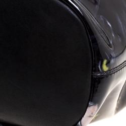 Pre Owned Givenchy Black Panther Print Patent Leather Medium Nightingale Tote