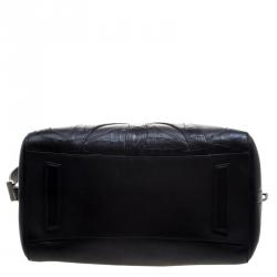 Pre Owned حقيبة جيفنشي أنتيغونا متوسطة حواف جلد نقش تمساح سوداء