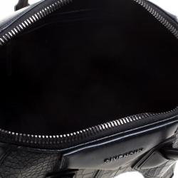 Pre Owned حقيبة جيفنشي أنتيغونا متوسطة حواف جلد نقش تمساح سوداء