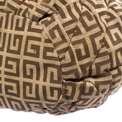 Pre Owned Givenchy Beige/Black Monogram Canvas and Leather Hobo