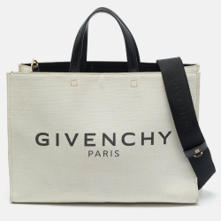 Givenchy Beige/Black Canvas Medium G Tote