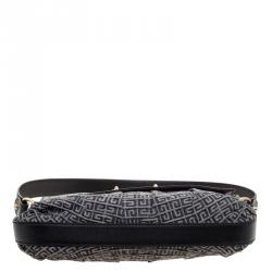 مملوكة مسبقًا حقيبة كتف جيفنشي جلد وكانفاس سوداء/ رمادية