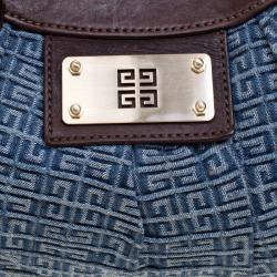 Pre Owned Givenchy Blue/Brown Monogram Canvas Hobo