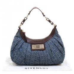 Pre Owned Givenchy Blue/Brown Monogram Canvas Hobo