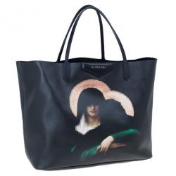 مملوكة مسبقًا Givenchy Black Canvas Madonna Print Shopper