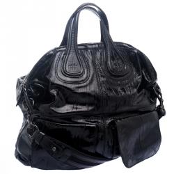Pre Owned Givenchy Black Patent Leather Oversize Nightingale Tote