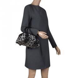 Givenchy Black/Grey Monogram Fabric Satchel