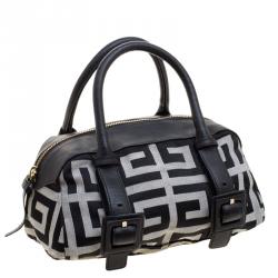Givenchy Black/Grey Monogram Fabric Satchel