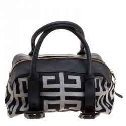 Givenchy Black/Grey Monogram Fabric Satchel
