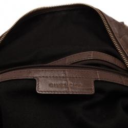 Pre Owned Givenchy Brown Croc Embossed Duffle Bag