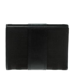 Pre Owned محفظة جيفنشي كومباكت شهيرة جلد وقماش سوداء