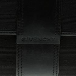 Pre Owned محفظة جيفنشي كومباكت شهيرة جلد وقماش سوداء