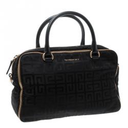 Pre Owned Givenchy Black Nylon and Leather Zip Detail Satchel