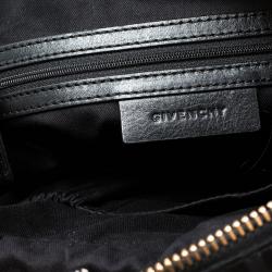 Pre Owned Givenchy Black Nylon and Leather Zip Detail Satchel
