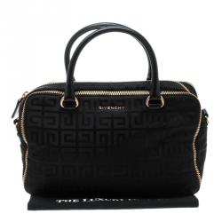 Pre Owned Givenchy Black Nylon and Leather Zip Detail Satchel