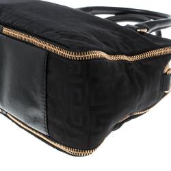 Pre Owned Givenchy Black Nylon and Leather Zip Detail Satchel