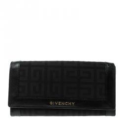 Givenchy Black Fabric Signature Long Wallet