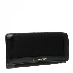 Givenchy Black Fabric Signature Long Wallet