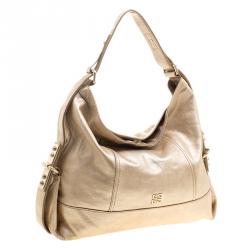 Pre Owned Givenchy Metallic Gold Leather Hobo