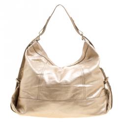 Pre Owned Givenchy Metallic Gold Leather Hobo