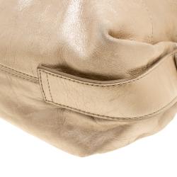 Pre Owned Givenchy Metallic Gold Leather Hobo