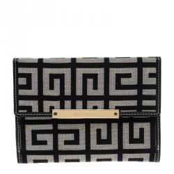 Pre Owned محفظة جيفنشي كانفاس بيج/أسود مضغوطة