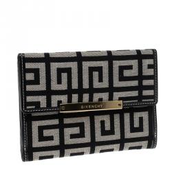 Pre Owned محفظة جيفنشي كانفاس بيج/أسود مضغوطة