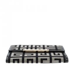 Pre Owned محفظة جيفنشي كانفاس بيج/أسود مضغوطة