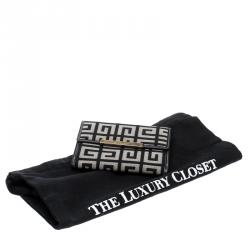 Pre Owned محفظة جيفنشي كانفاس بيج/أسود مضغوطة