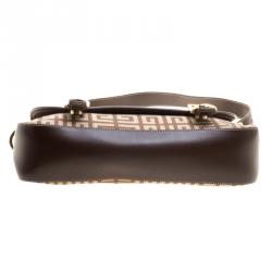 Pre Owned Givenchy Beige/Brown Canvas and Leather Shoulder Bag