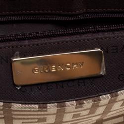 Pre Owned Givenchy Beige/Brown Canvas and Leather Shoulder Bag