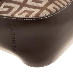 Pre Owned Givenchy Beige/Brown Canvas and Leather Shoulder Bag