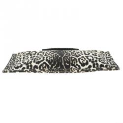 Givenchy Black/White Leopard Print Canvas Antigona Pouch