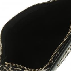 Givenchy Black/White Leopard Print Canvas Antigona Pouch