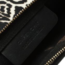 Givenchy Black/White Leopard Print Canvas Antigona Pouch