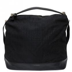 Pre Owned Givenchy Black Monogram Canvas/Leather Shoulder Bag