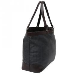 Pre Owned حقيبة يد جيفنشي شوبر جلد/ كانفاس مقوى مونوغرامي ثنائية اللون