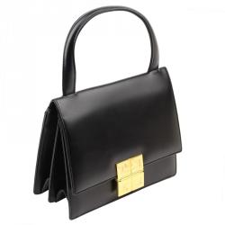 Pre Owned Givenchy Black Leather Top Handle Bag