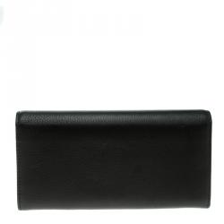 Givenchy Black Leather Pandora Long Flap Wallet